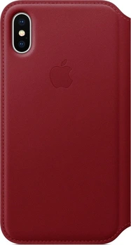 Apple Leather Folio Case for iPhone X Red