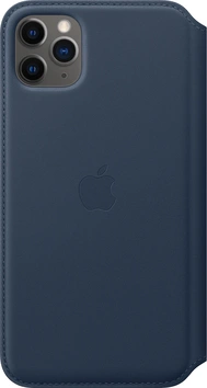 Apple Leather Folio Case for iPhone 11 Pro Max tiefseeblau