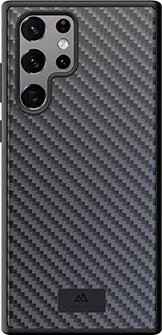 Black Rock Protective Case Real Carbon for Samsung Galaxy S22 Ultra Black