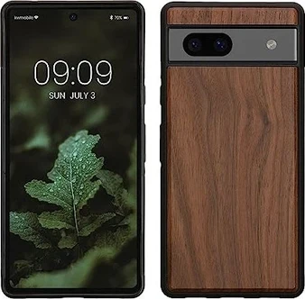 KWMobile Hard Wooden Cover for Google Pixel 7a Dark Brown