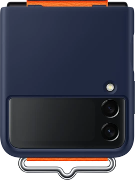Samsung Silicone Cover with Strap for Galaxy Z Flip 3 Navy