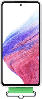 Samsung Silicone Cover with Strap for Galaxy A53 5G White