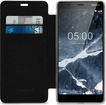 Stilgut Book Type NFC/RFID Blocking Cover for Nokia 5.1 Black